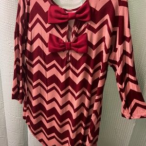 Maroon chevron long sleeve top